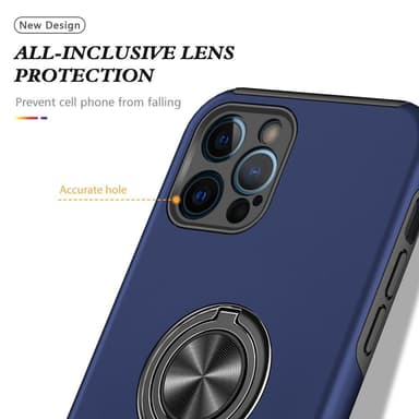 iPhone 13 Hybrid skal med Finger Ring - Blå
