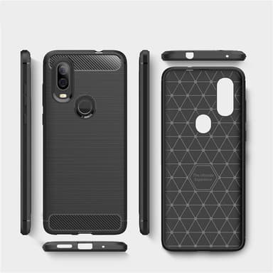 Stöttåligt Armor Carbon TPU-skal Motorola One Vision - Svart
