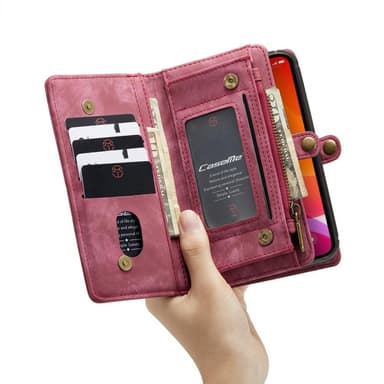CASEME iPhone 12 Pro Max Retro plånboksfodral - Röd