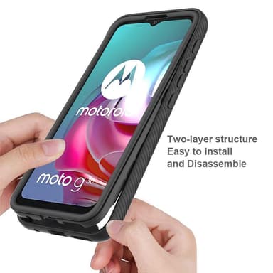 SKALO Moto G20/G30 Shockproof Clear Hybrid Skal - Svart