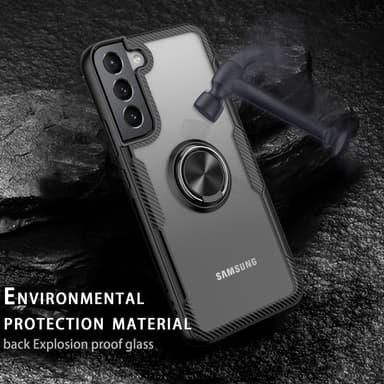 Samsung Galaxy S22+ Hybrid skal med Finger Ring - Röd