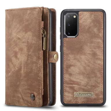 CASEME Samsung Galaxy S20 Retro läder plånboksfodral - Brun