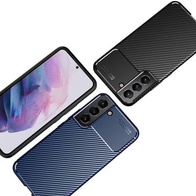 SKALO Samsung S22+ Carbon Fiber TPU-skal - Blå