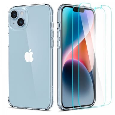 Spigen iPhone 14 Plus Skal med Skärmskydd Crystal Pack Crystal Clear