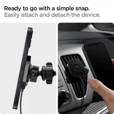 Spigen Bilhållare OneTap Magnetic Car Mount Air Vent Wireless Charging Svart
