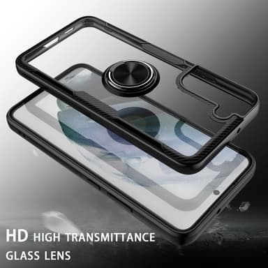 Samsung Galaxy S22+ Hybrid skal med Finger Ring - Röd
