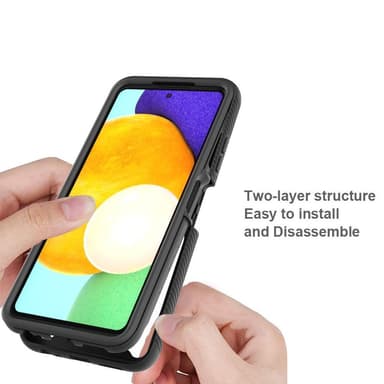 SKALO Samsung A22 5G Shockproof Clear Hybrid Skal - Svart