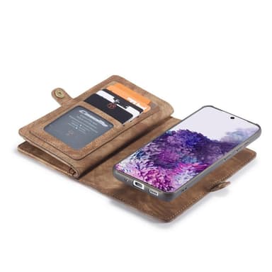 CASEME Samsung Galaxy S20 Retro läder plånboksfodral - Brun