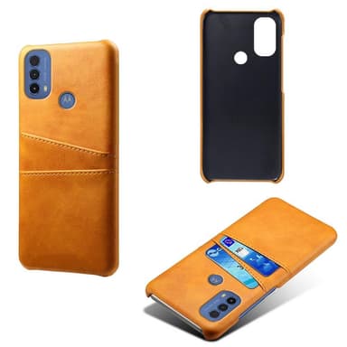 SKALO Moto E20/E30/E40 PU-Läder Korthållare Skal - Ljusbrun