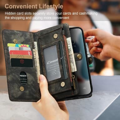 CASEME iPhone 13 Pro Max Retro plånboksfodral - Svart
