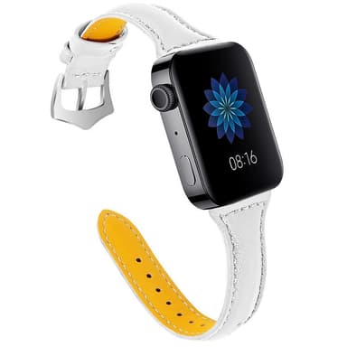 Xiaomi Mi Watch 18 mm klockarmband i äkta läder - Vit