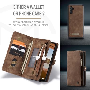 CASEME Samsung Galaxy A13 5G / A04s 4G Retro plånboksfodral - Coffee