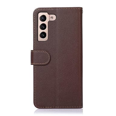 KHAZNEH RFID Block Samsung Galaxy S22 Plånboksfodral - Brun/Blå