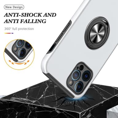 iPhone 13 Hybrid skal med Finger Ring - Silver
