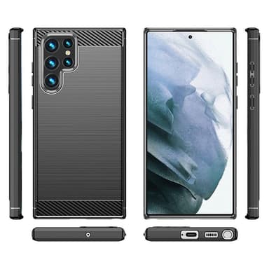 SKALO Samsung S22 Ultra Armor Carbon Stöttåligt TPU-skal - Blå