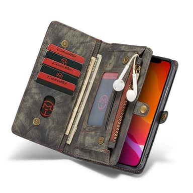 CASEME iPhone 11 Pro Retro Split läder plånboksfodral - Grå