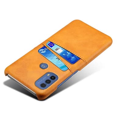 SKALO Moto E20/E30/E40 PU-Läder Korthållare Skal - Ljusbrun