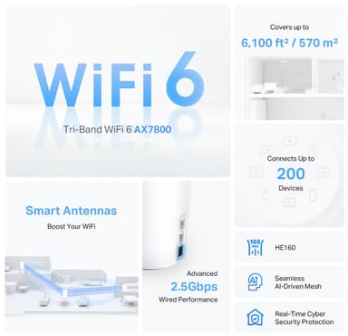 TP-Link DecoX95 AX7800 mesh WiFi-system (2-pack)