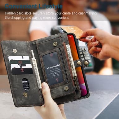CASEME iPhone 12 Mini Retro plånboksfodral - Svart