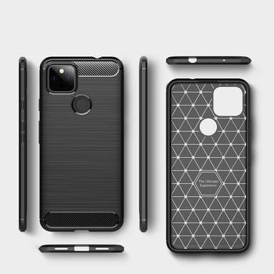 Google Pixel 5a Karbon fiber Texture Skal - Svart
