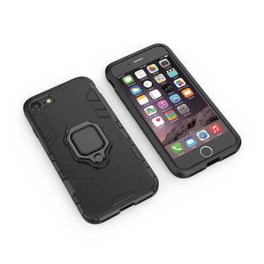 iPhone SE/8/7/6/6S Hybrid skal med Finger Ring - Svart