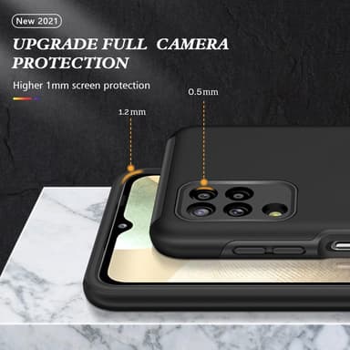 Samsung Galaxy A12 Hybrid skal med Finger Ring - Svart