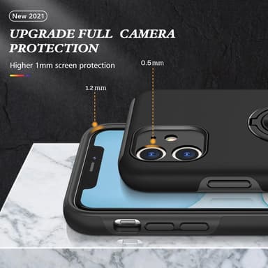 iPhone 11 Hybrid skal med Finger Ring - Svart