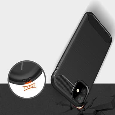 SKALO iPhone 11 Armor Carbon Stöttåligt TPU-skal - Blå