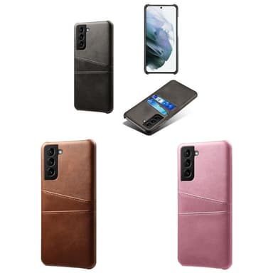 SKALO Samsung S22+ PU-Läder Korthållare Skal - Svart