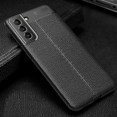 Samsung Galaxy S22 TPU skal Litchi Texture - Svart