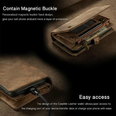 CASEME iPhone 13 Pro Max Retro plånboksfodral - Brun