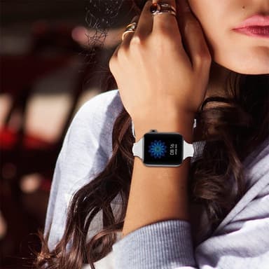 Xiaomi Mi Watch 18 mm klockarmband i äkta läder - Vit