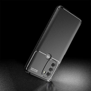 SKALO Moto G31 / G41 / G71 Carbon Fiber TPU-skal - Svart