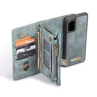 CASEME Samsung Galaxy S20 Plus Retro läder plånboksfodral - Blå