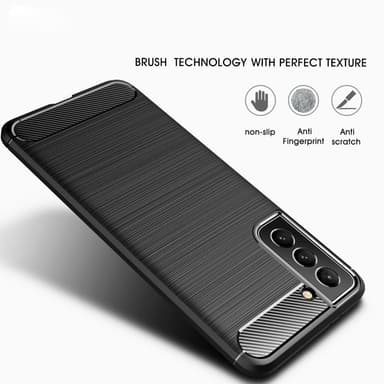 Samsung Galaxy S22+ Karbon fiber Texture Skal - Svart