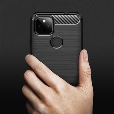 Google Pixel 5a Karbon fiber Texture Skal - Svart