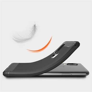 Stöttåligt Armor Carbon TPU-skal Motorola One Vision - Svart