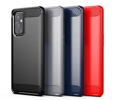 Stöttåligt Armor Carbon TPU-skal Oneplus 9 Pro - Röd