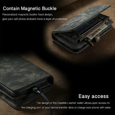 CASEME iPhone 13 Pro Max Retro plånboksfodral - Svart