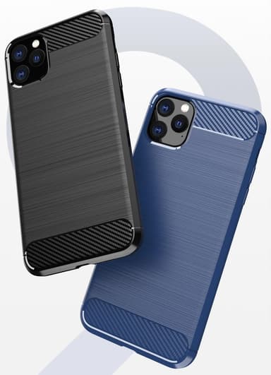SKALO iPhone 11 Pro Armor Carbon Stöttåligt TPU-skal - Svart