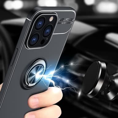iPhone 13 Pro Max Hybrid skal med Finger Ring - Blå