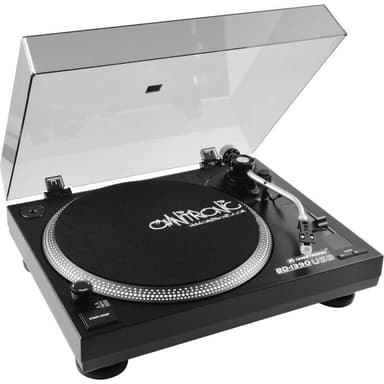 Omnitronic BD-1390 USB-skivspelare Remdrift Svart