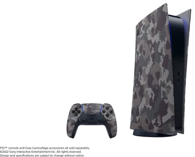 PS5 Digital Edition konsolfodral (Grå kamouflage)