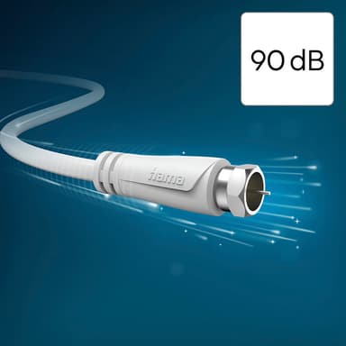Hama SAT F-F 90dB antennkabel (vit, 3m)