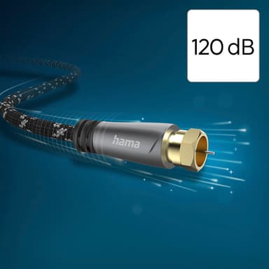 Hama SAT F-F 120dB antennkabel (svart, 1.5m)