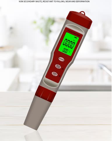 4-i-1 digital pH-mätare vattentestare TDS/EC/pH/temperatur Röd