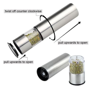 Elektrisk salt-/pepparkvarn Silver