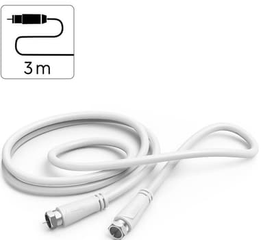Hama SAT F-F 90dB antennkabel (vit, 3m)
