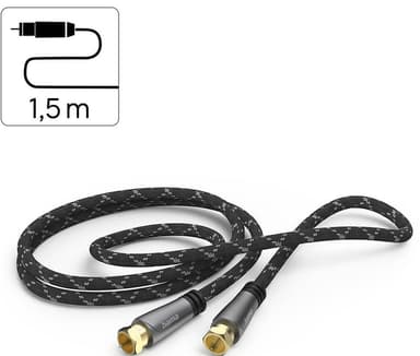 Hama SAT F-F 120dB antennkabel (svart, 1.5m)