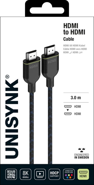 Unisynk 8K HDMI 2.1-kabel (3m)